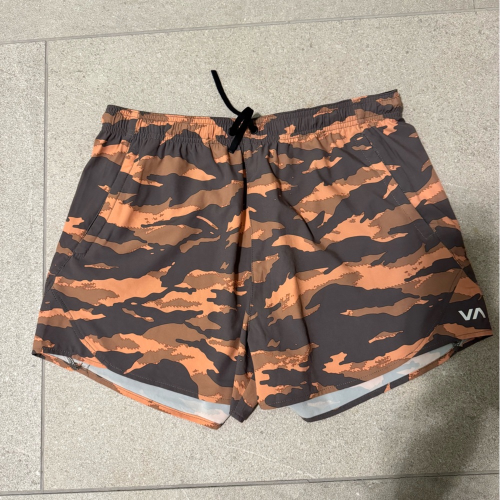 RVCA Black and Orange Athletic Shorts